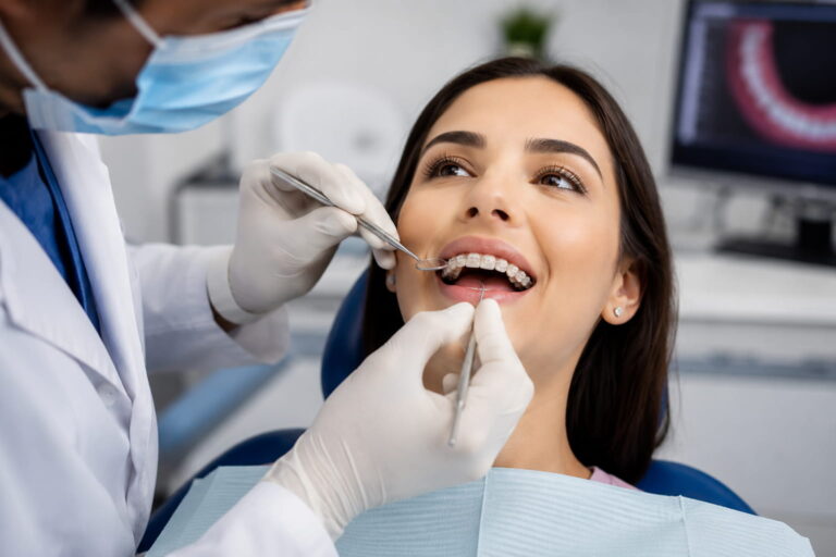 Dental Ceramic Braces Adjustment in Progress at Forever Orthocare Nagpur